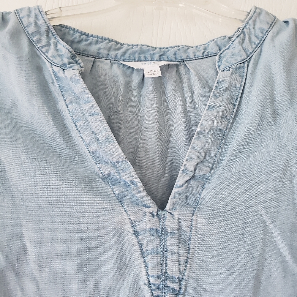Time and Tru Ladies XL 16-18 Light Denim Blue Dress With Pockets - Picture 4 of 5